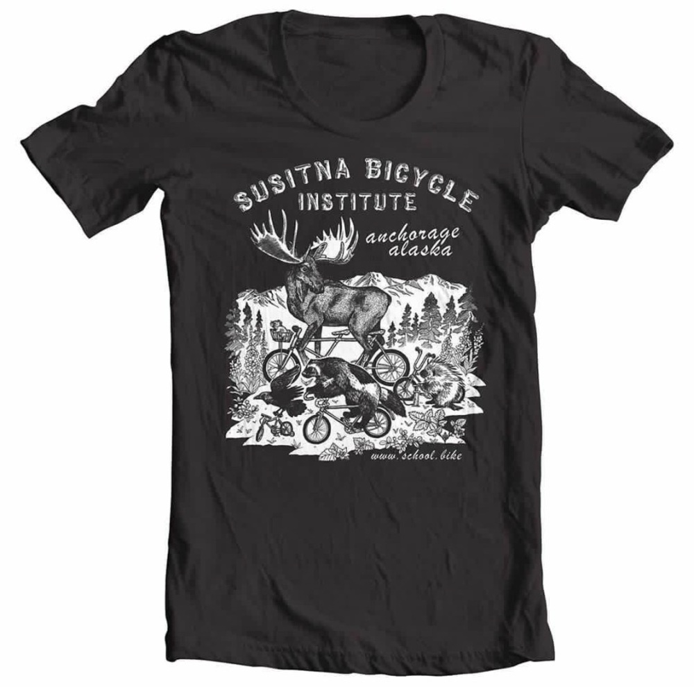 Susanna Bicycle Instutute, Alaska Bike shop new tee